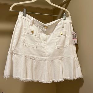 Michael Kors White Denim Mini Skirt